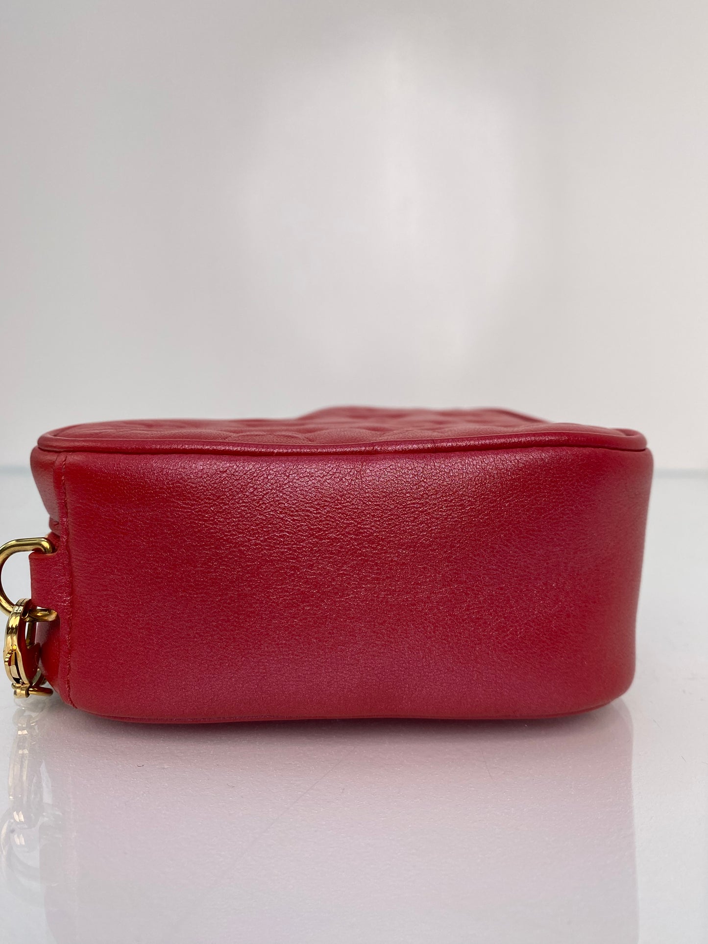 Louis Vuitton Red Metallic Monogram Sac Couer Heart Bag GHW
