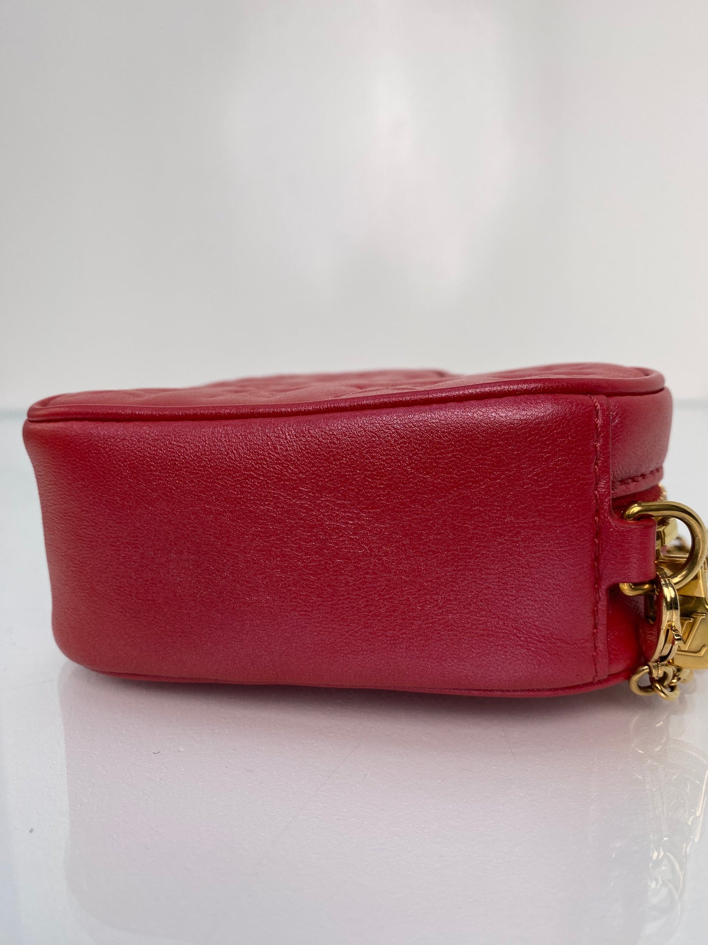 Louis Vuitton Red Metallic Monogram Sac Couer Heart Bag GHW