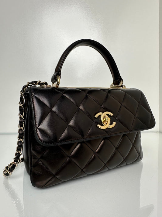 Chanel Black Lambskin Trendy Small Crossbody GHW
