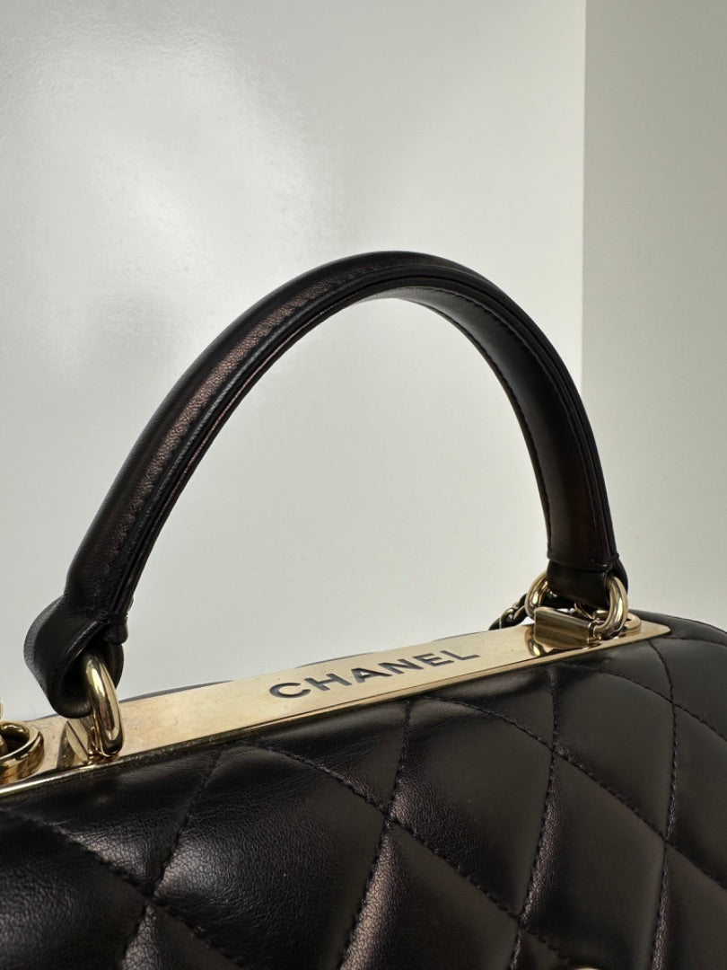 Chanel Black Lambskin Trendy Small Crossbody GHW