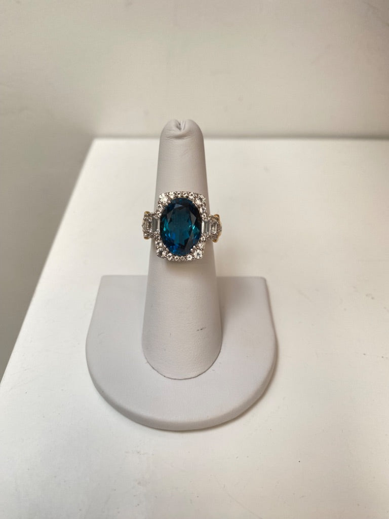 Blue Topaz Ring, Sz 5.75