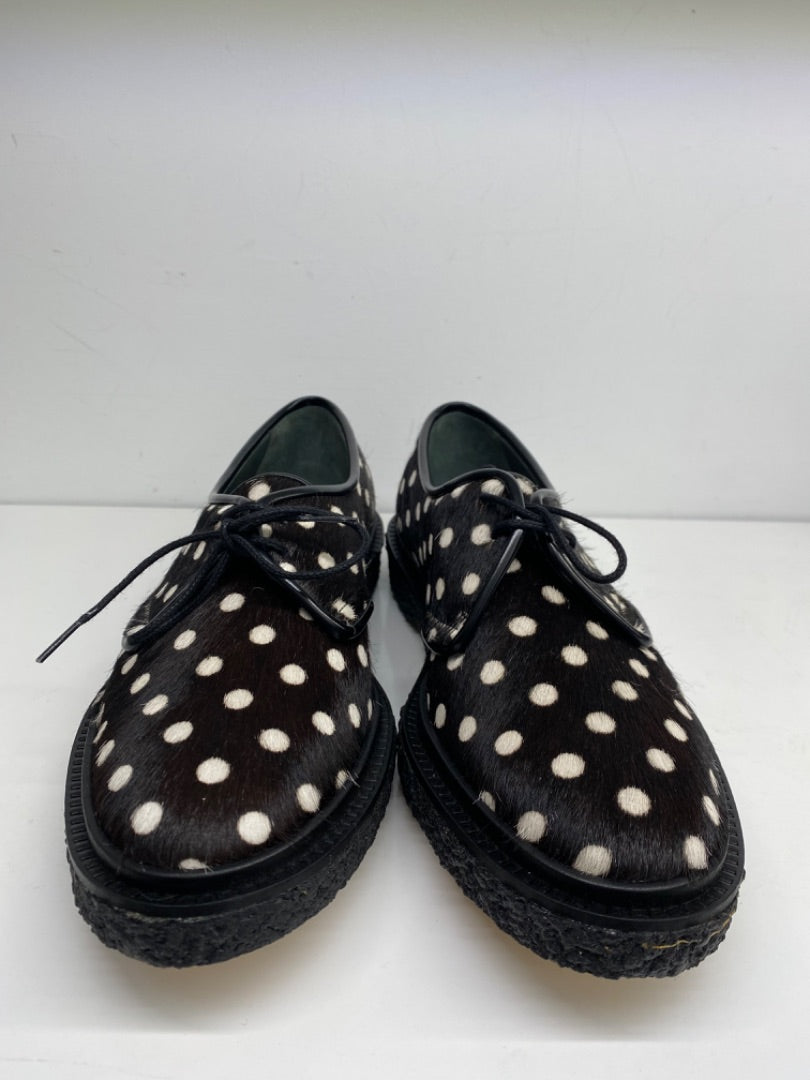 Adiev Black & White Polka Dot Loafers, 6