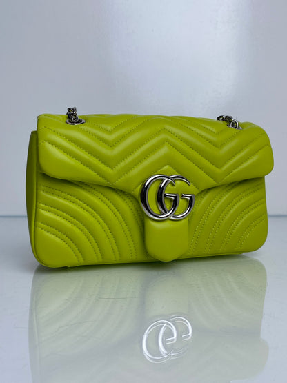 Gucci Marmont Lime Green Shoulder Bag PHW