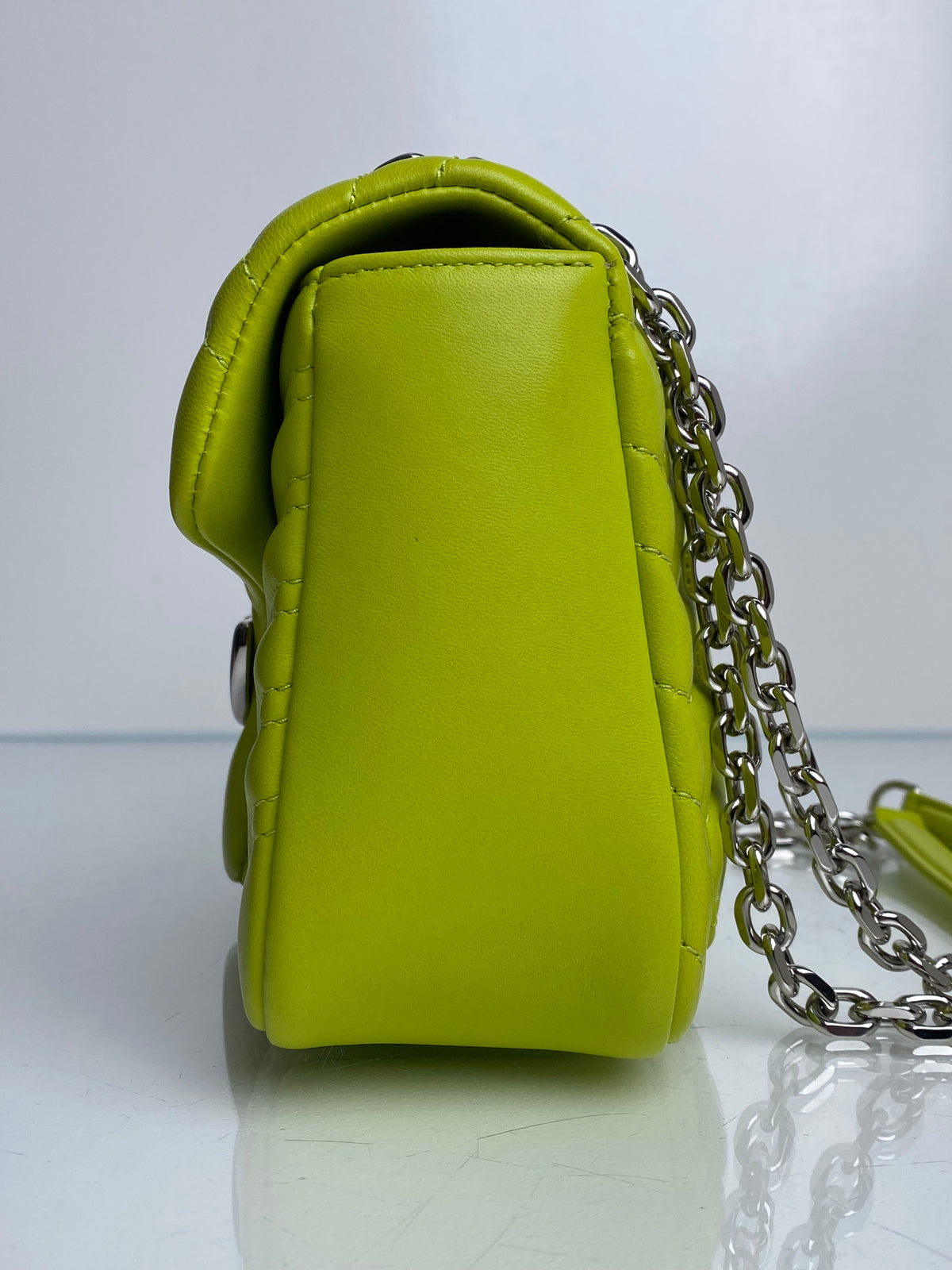 Gucci Marmont Lime Green Shoulder Bag PHW
