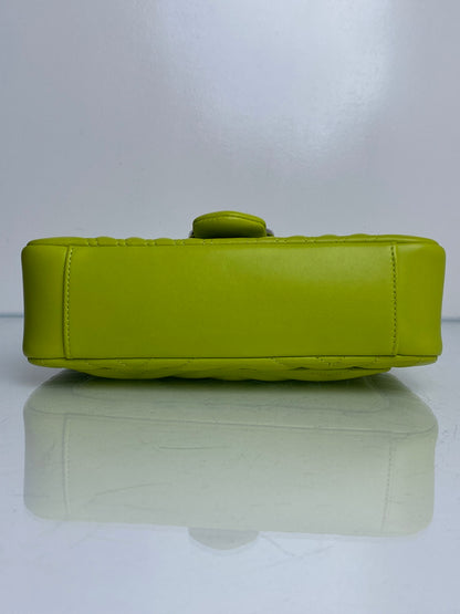 Gucci Marmont Lime Green Shoulder Bag PHW