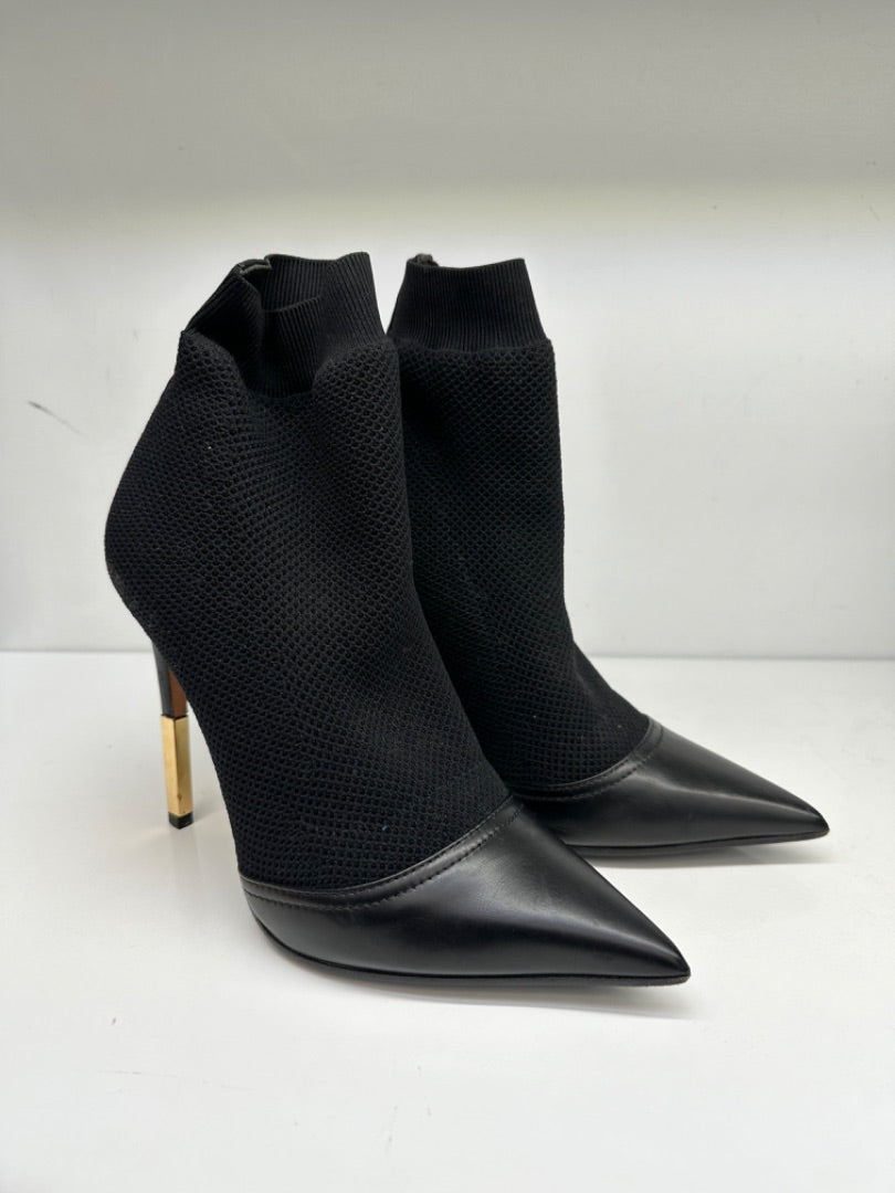 Balmain Black Sock Heel Boots, 37.5