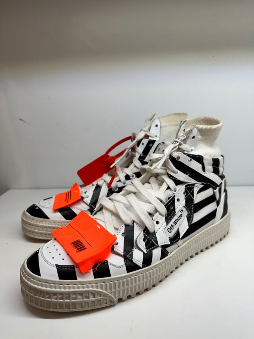 Off-White “Off Court” Black & White High Top Sneakers, 11