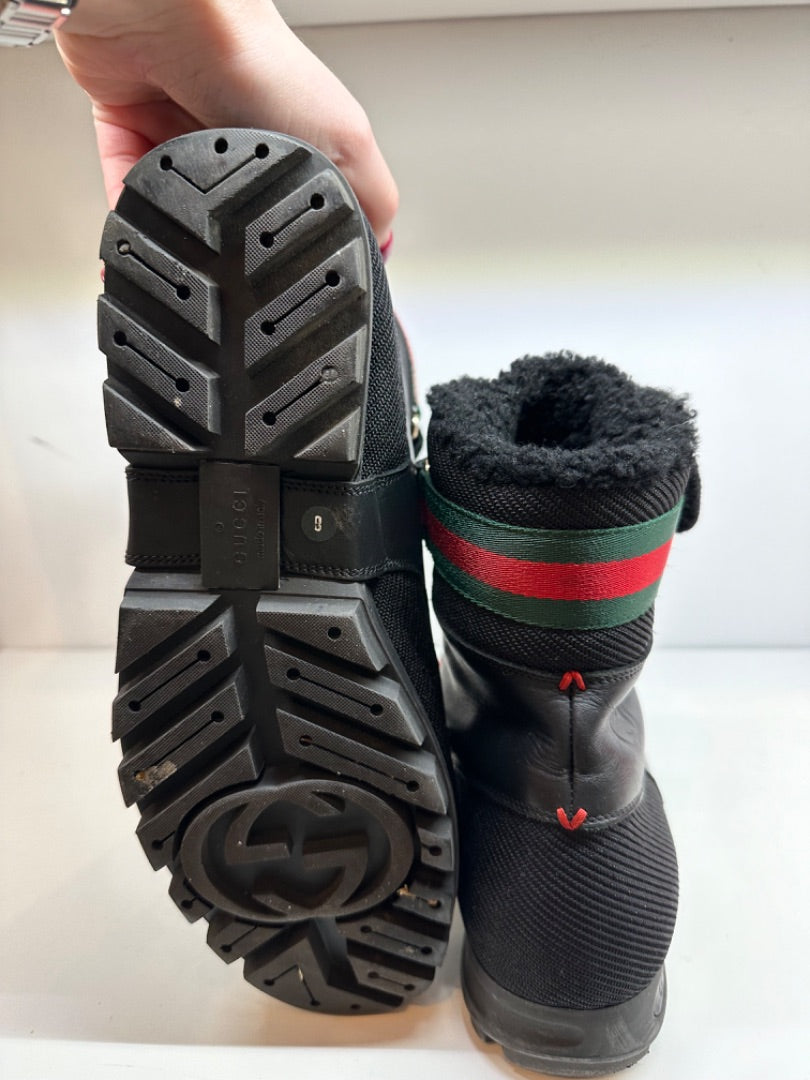 Gucci Black Sherpa Boots, Mens 8