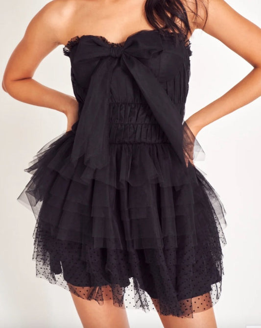 LoveShackFancy Black Faron Dress