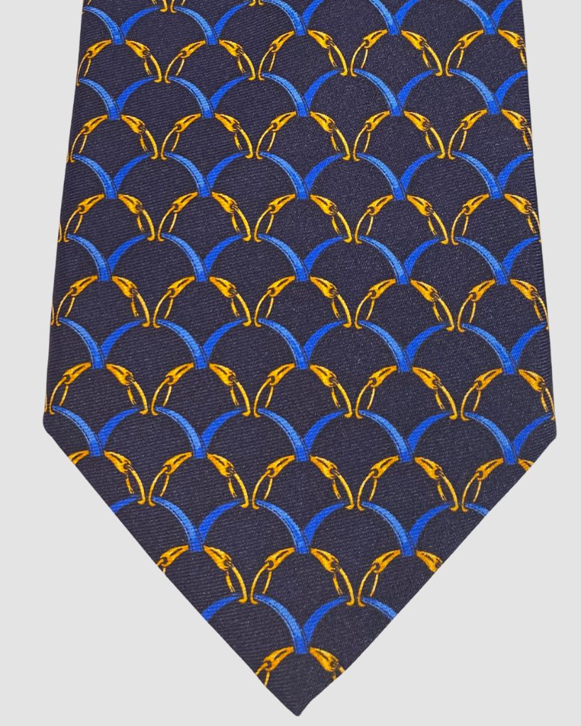 Hermes Blue & Gold Tie