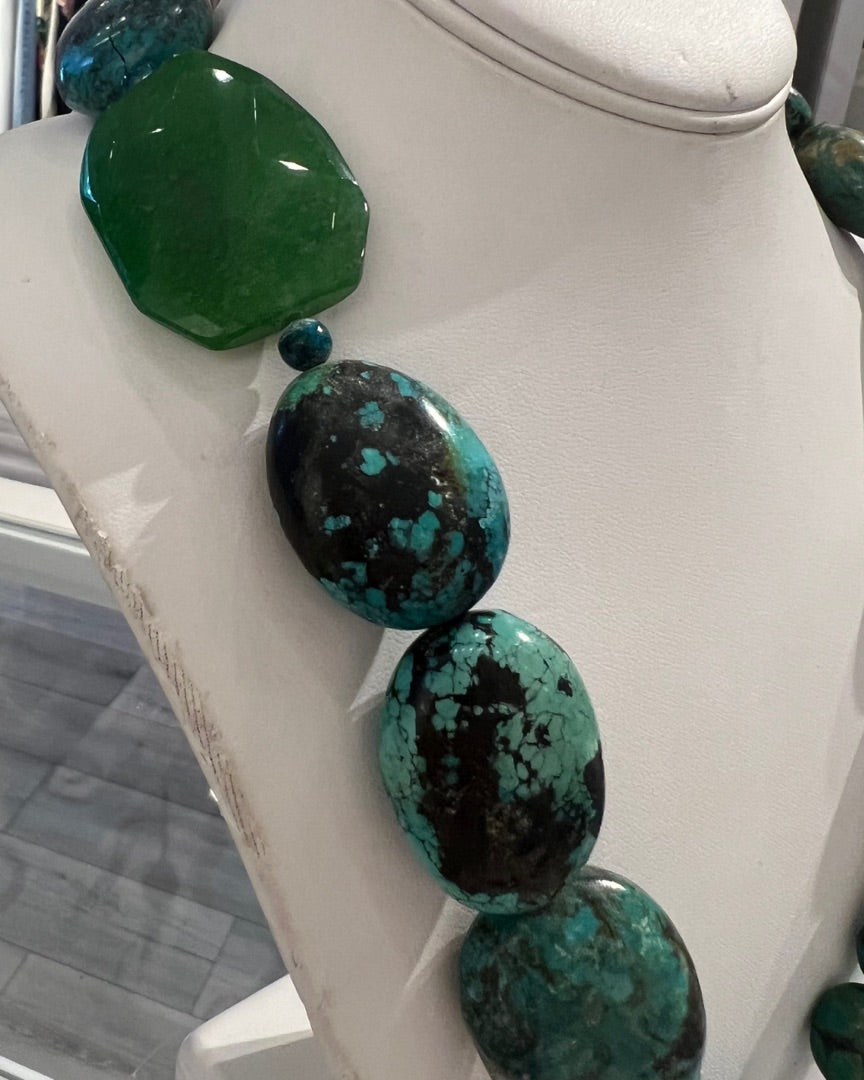Turquoise Green Stone Necklace