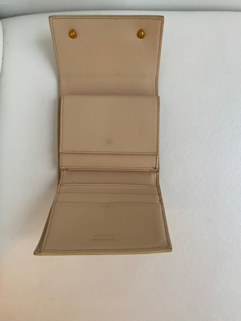 Celine Cream Trifold Wallet Two Toned Cream