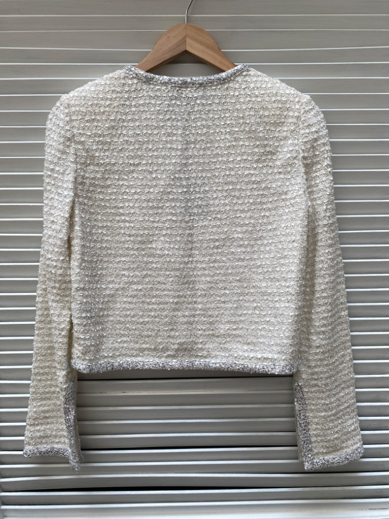 St. John White Sequin Sweater, Sz 2