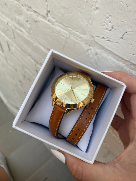 Michael Kors tan wrap Watch