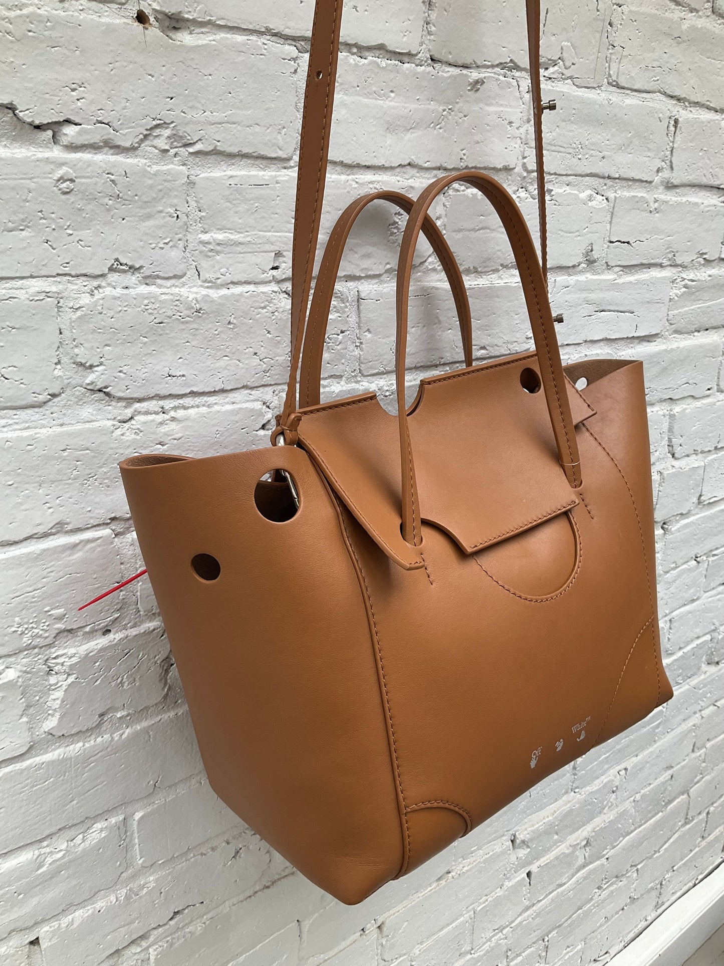 Off-White Tan Leather Tote