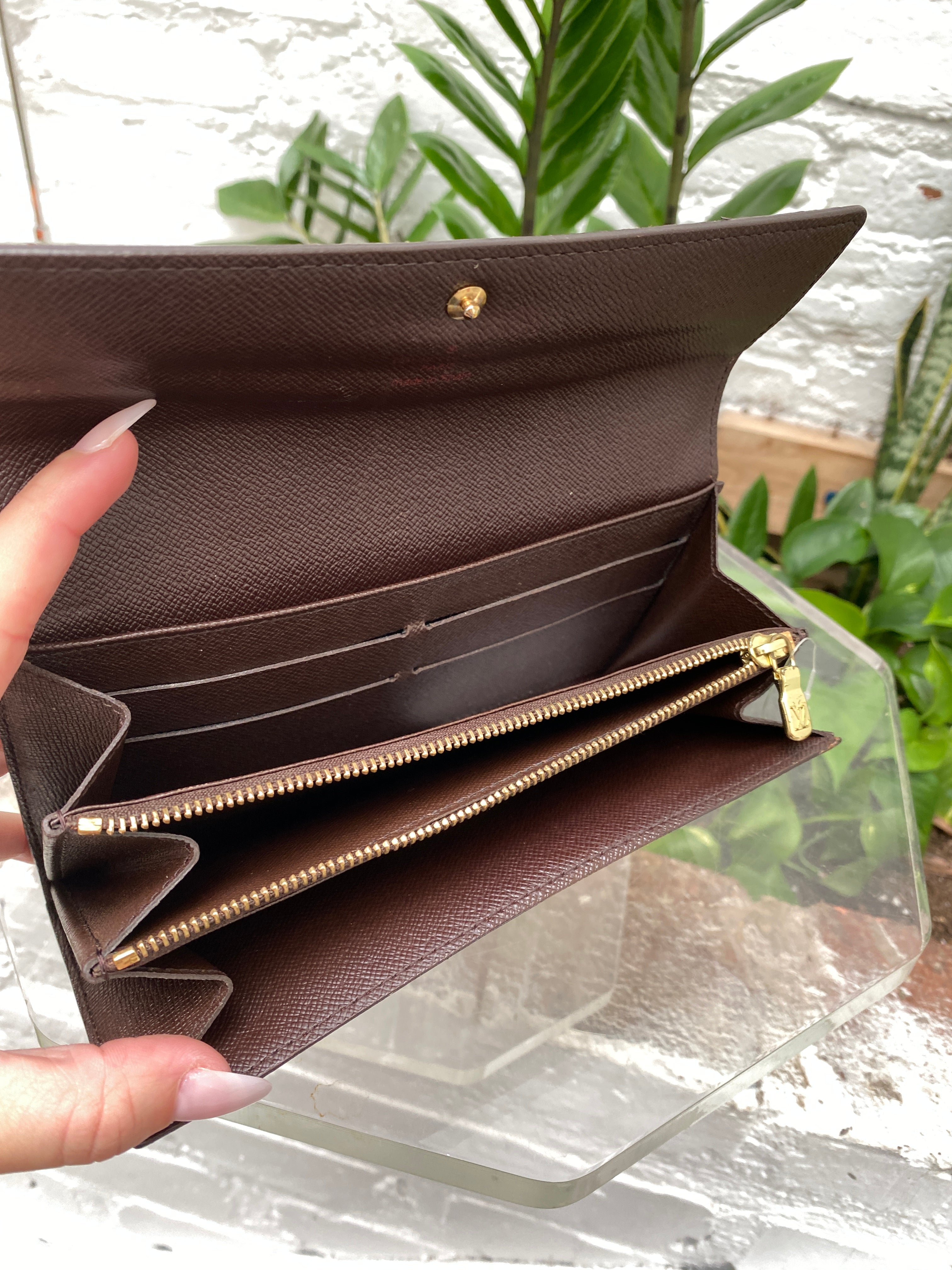 Sarah Wallet Damier Ebene  Keeks Designer Handbags